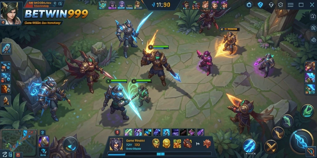 Gameplay seru BETWIN999 dengan pertarungan antara hero.