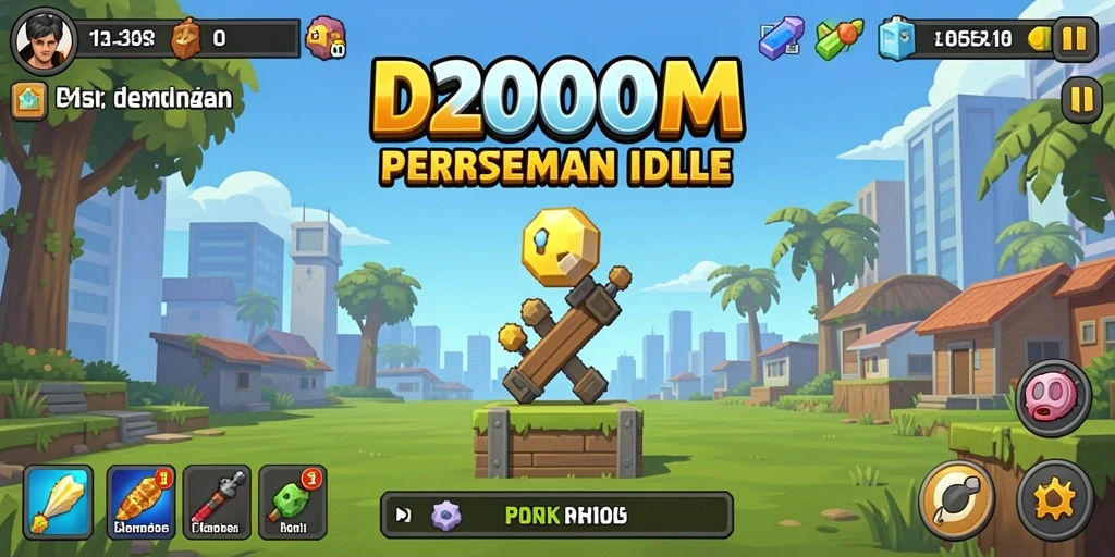 Tampilan gameplay D200M yang seru dan menarik dalam genre Idle.