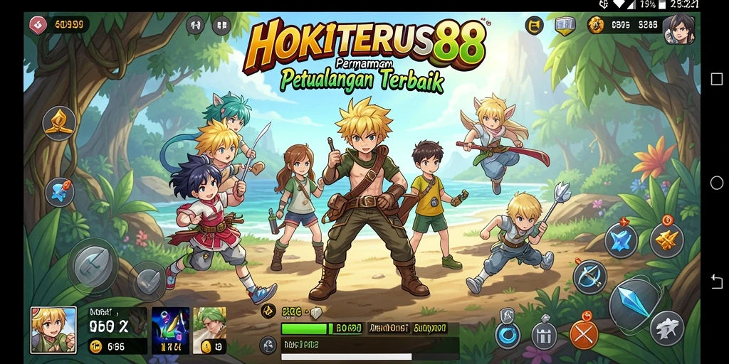 Tangkapan layar gameplay HOKITERUS88 yang menampilkan aksi karakter anime.