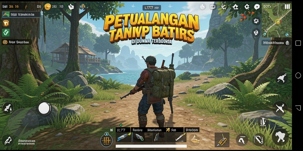 Screenshot gameplay L777 menampilkan petualangan eksplorasi di dunia terbuka.