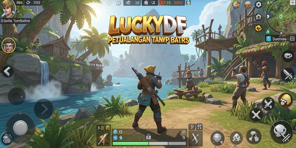 Tampilan gameplay menarik dari LUCKYDF di dunia Open World.