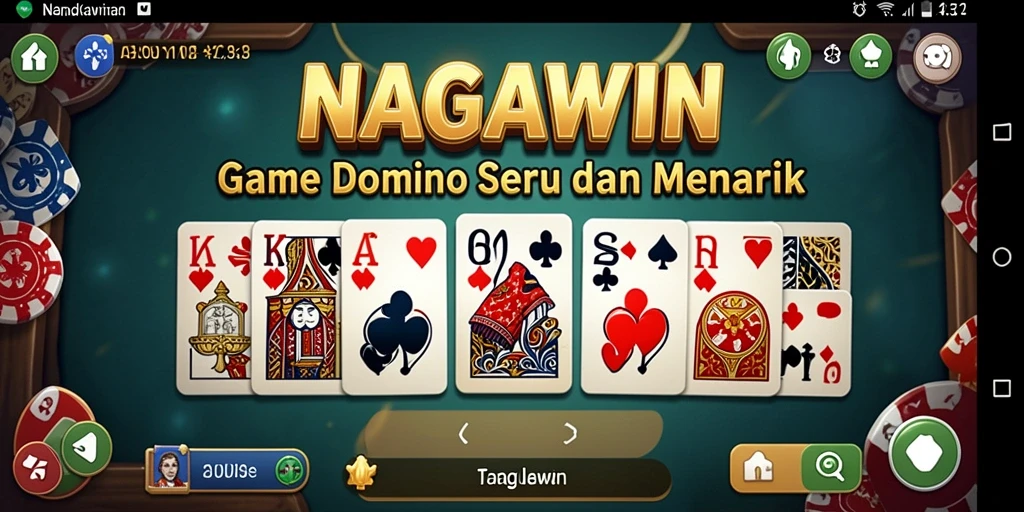 Screenshot gameplay NAGAWIN menampilkan aksi seru dalam permainan Domino.