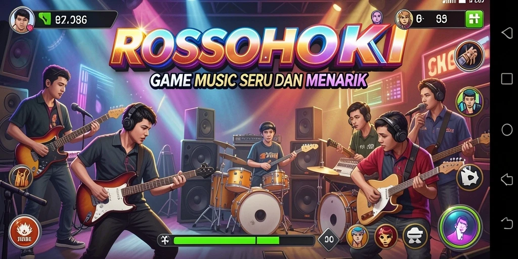 Tampilan menarik dari gameplay ROSOHOKI saat bermain musik.